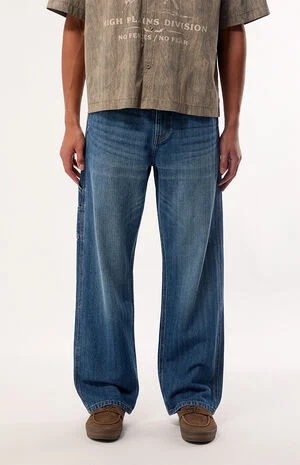 Dylan Baggy Jeans Pinstripe Carpenter Medium Blue image number 1