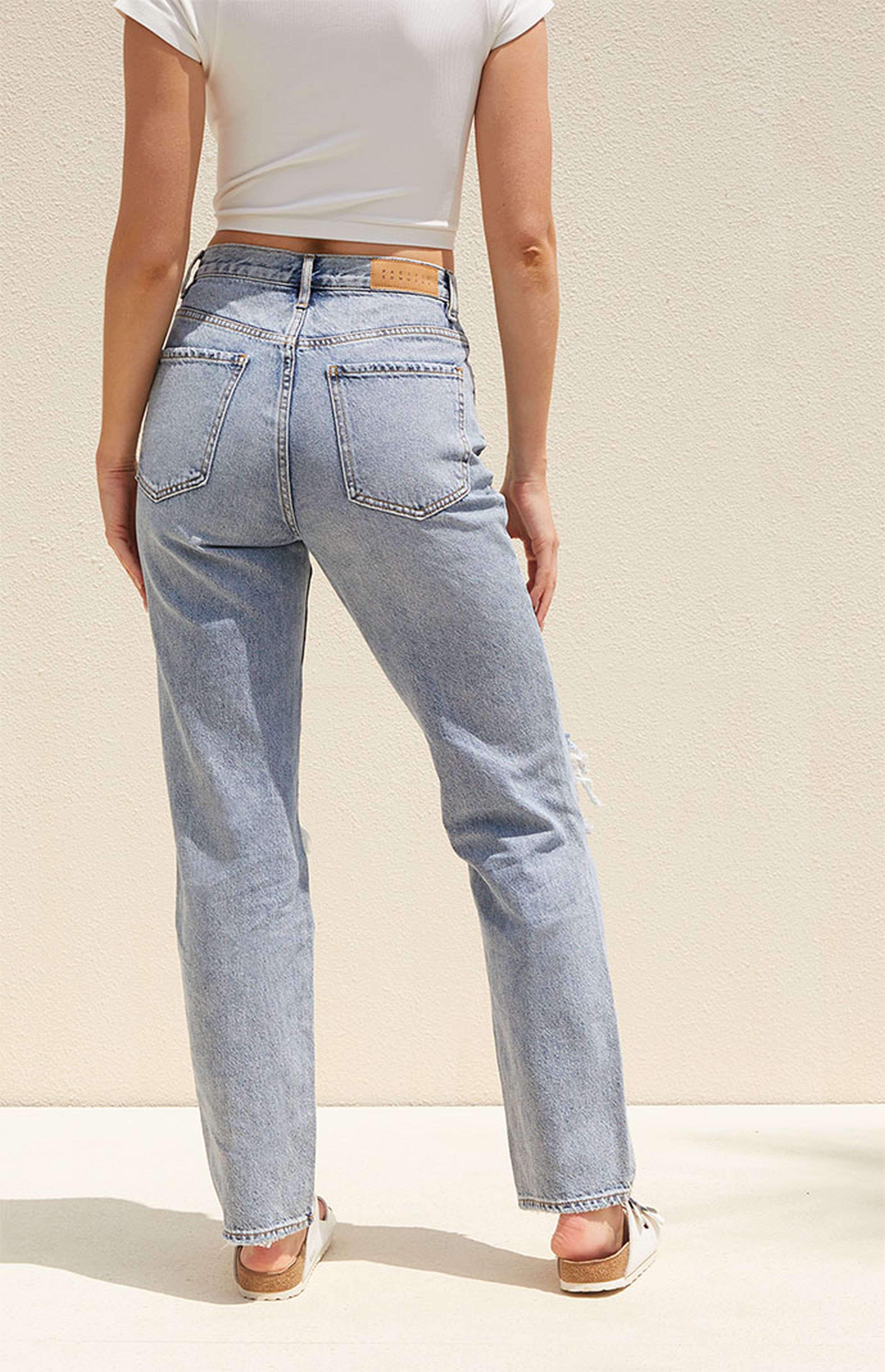 PacSun Eco Medium Blue Distressed Dad Jeans PacSun