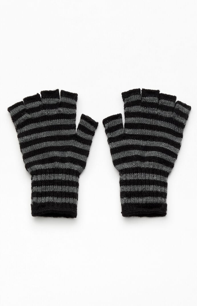 John Galt Striped Fingerless Gloves