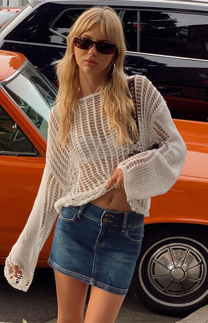 Faya Low Rise Denim Mini Skirt image number 1