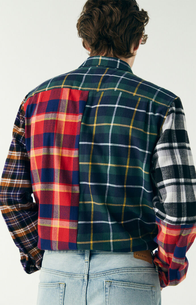 Mixed plaid flannel clearance