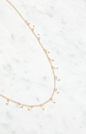 White Beaded Chain Necklace image number 2