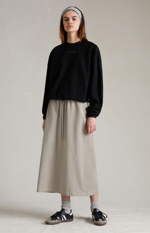 Women's Jet Black Reverse Fleece Crew Neck Sweatshirt image number 5