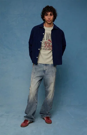 Dylan Baggy Jeans Seamed Medium Blue image number 1