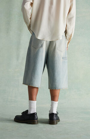 Light Blue Baggy Denim Shorts image number 4