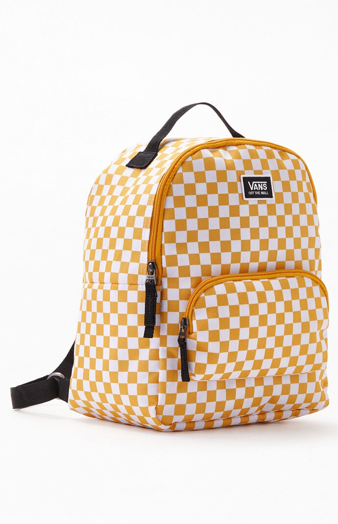 vans checkerboard backpack yellow