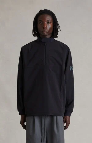 Vintage Black Half Zip Track Jacket image number 1