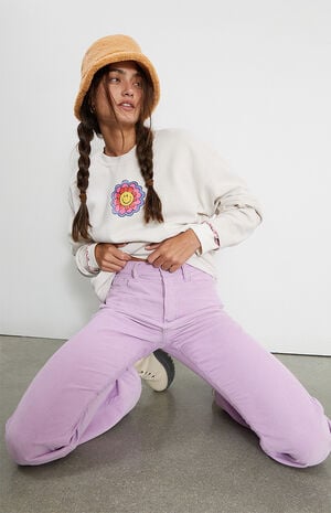 Purple Corduroy High Waisted Bootcut Jeans image number 1