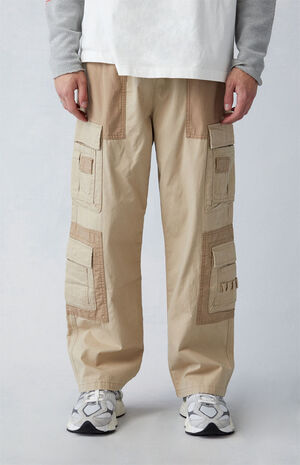 Khaki Canvas Baggy Cargo Pants image number 1