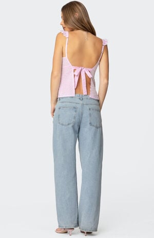 Jenson Backless Gingham Top image number 2