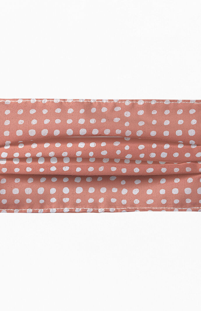 Peach Scribble Dots Face Mask