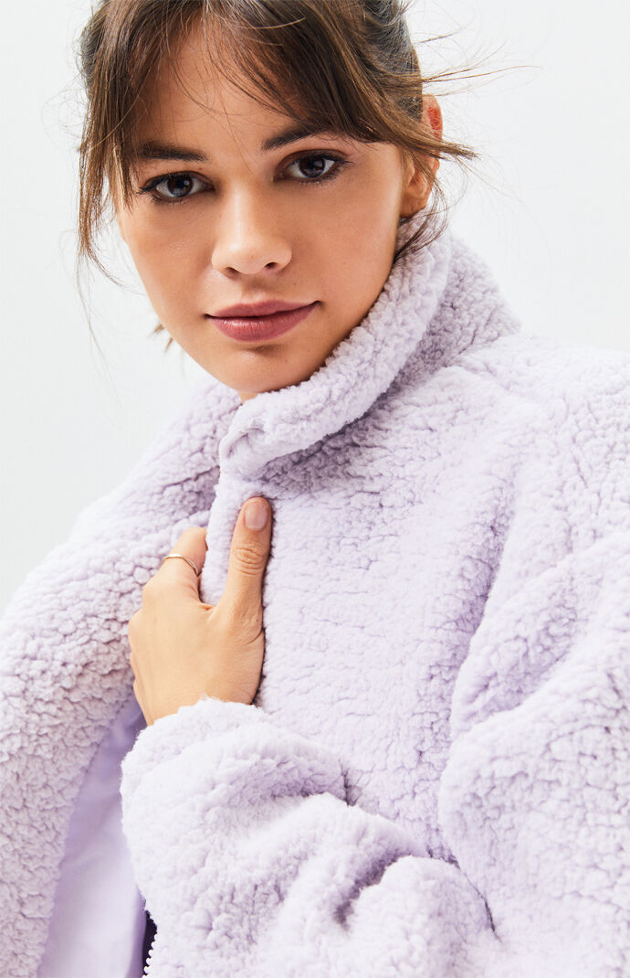 Purple sherpa coat clearance