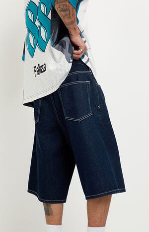 Austin Extreme Baggy Jean Shorts Dark Blue image number 5