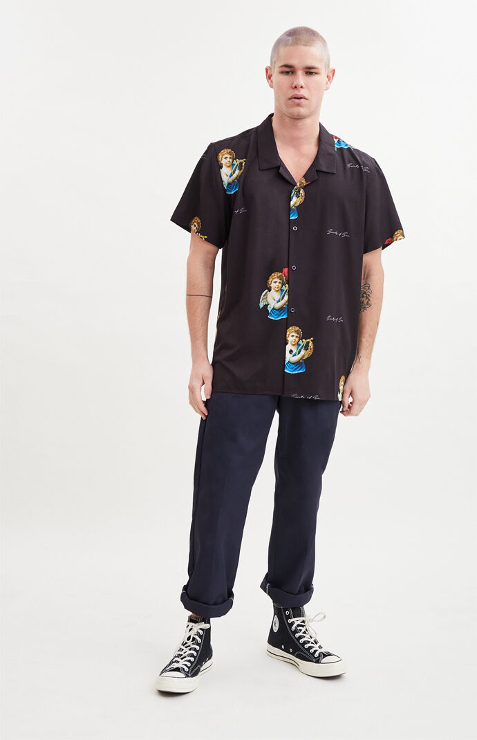Angel Short Sleeve Button Up Shirt