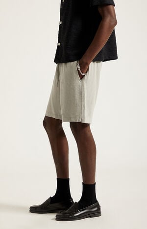 Gray Linen Shorts image number 4
