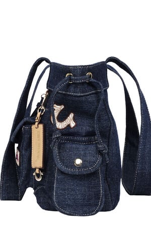 Dark Denim Multi Patch Tote Bag image number 6