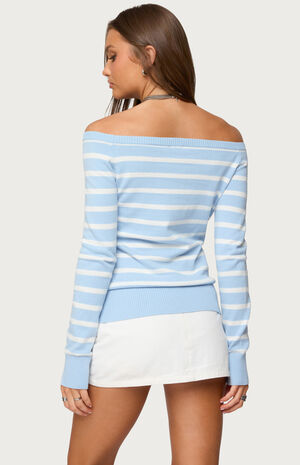 Lori Striped Off Shoulder Sweater image number 3