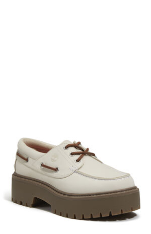 Women's Natural Nubuck Stone Street Boat Shoes image number 10