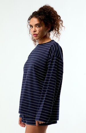 Striped Long Sleeve Boxy Shirt image number 2
