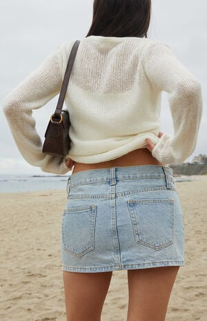John Galt Light Indigo Malia Denim Mini Skirt | PacSun