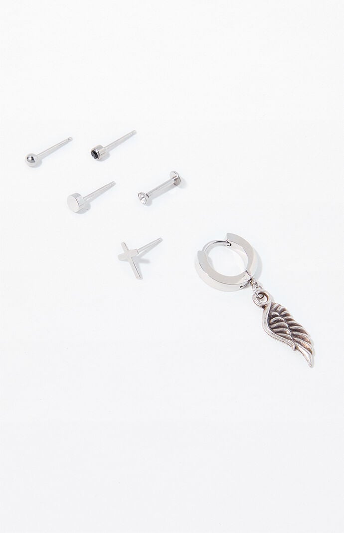 Pacsun 6 Piece Silver Mixed Earrings