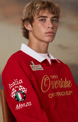 x Pacsun Red Overtake Eqpt Rugby Polo Shirt image number 5