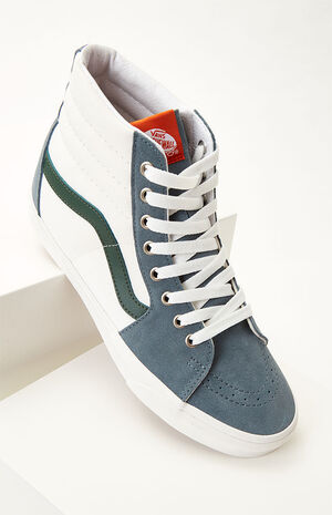 SK8-Hi Canvas White & Blue Shoes image number 1