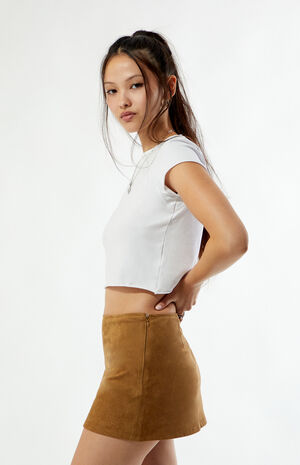 Faux Suede Mini Skort image number 4