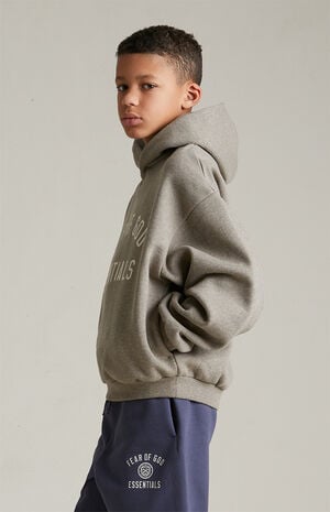 Kids Heather Grey Fleece Hoodie image number 3