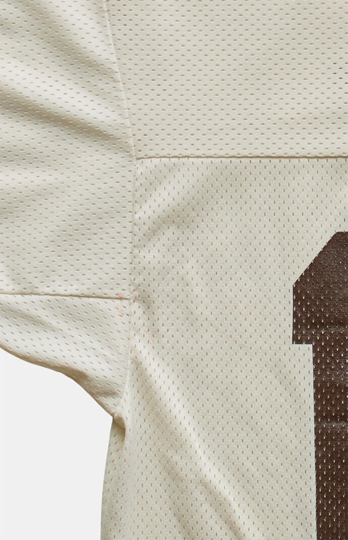 PS VINTAGE 90s 19 Mesh Jersey V-Neck Cropped Graphic Top