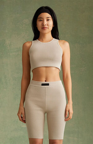 Women's Silver Cloud Sweater Knit Biker Shorts image number 2