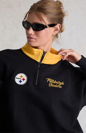x NFL Pittsburgh Steelers Quarter Zip Fleece Sweatshirt image number 2