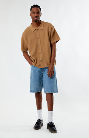 Ribbed Knit Woven Shirt image number 4