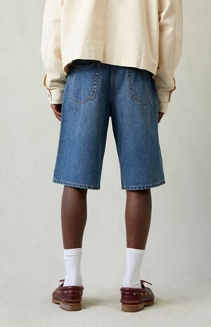 Dark Indigo Extreme Baggy Denim Shorts image number 5