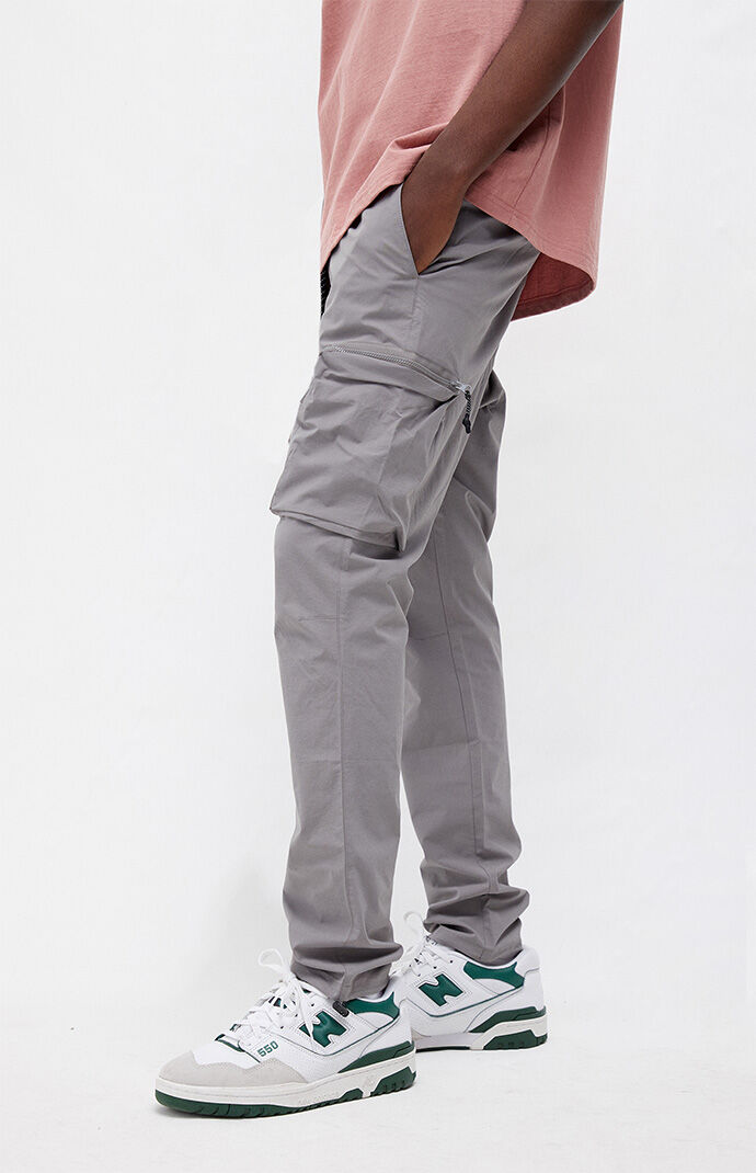 Diego Brushed Nickle Nylon Cargo Pants