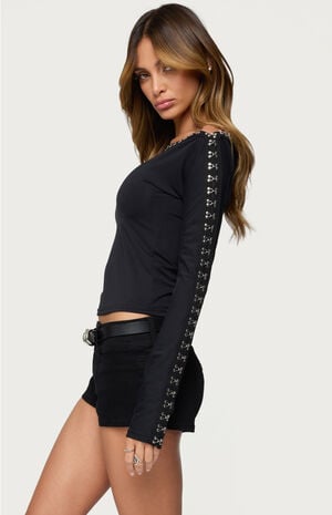 Zaina Hook & Eye Boat Neck Top image number 2