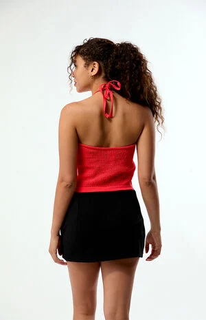 Knit Crochet Halter Top image number 4