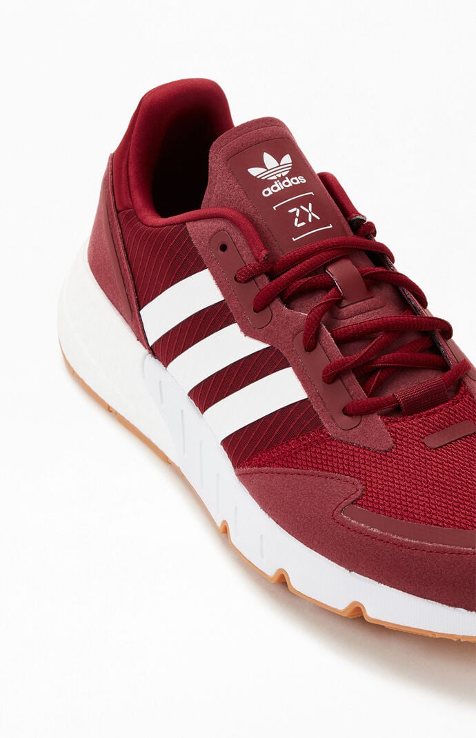 mens adidas zx 1k boost athletic shoe collegiate burgundy