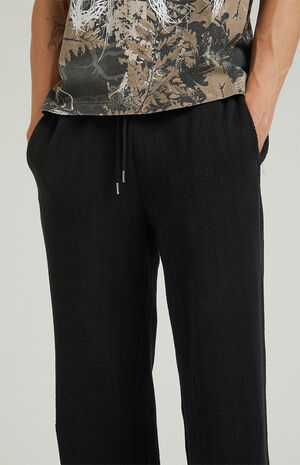 Black Landon Houndstooth Baggy Sweatpants image number 5