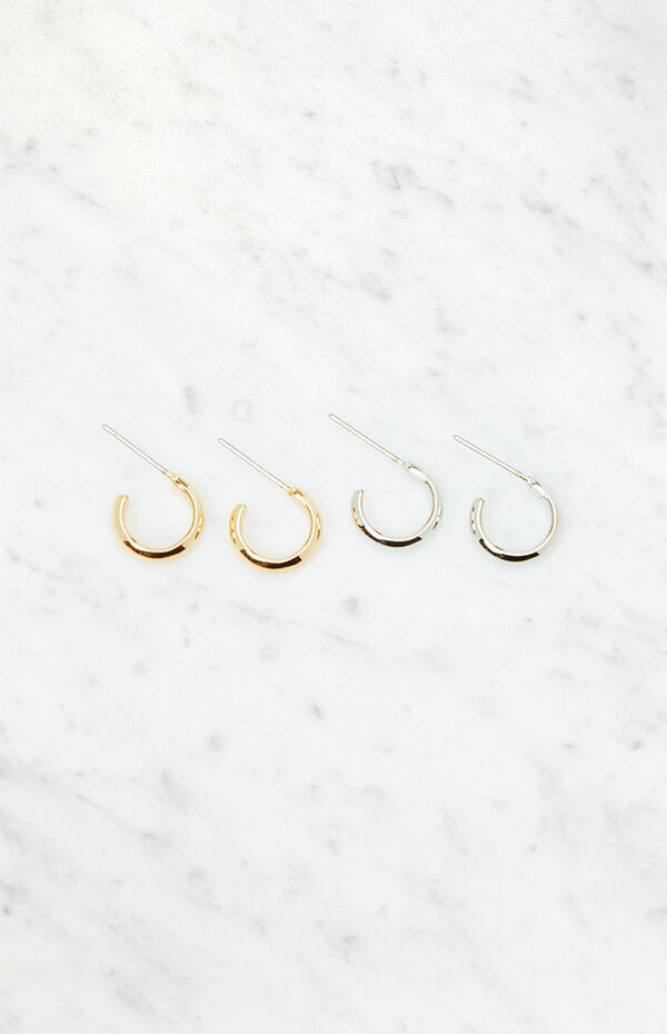 2 Pack Huggie Hoop Earrings