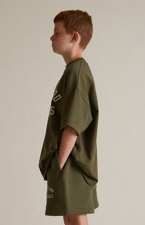 Kids Military Fleece Soccer Sweat Shorts image number 3