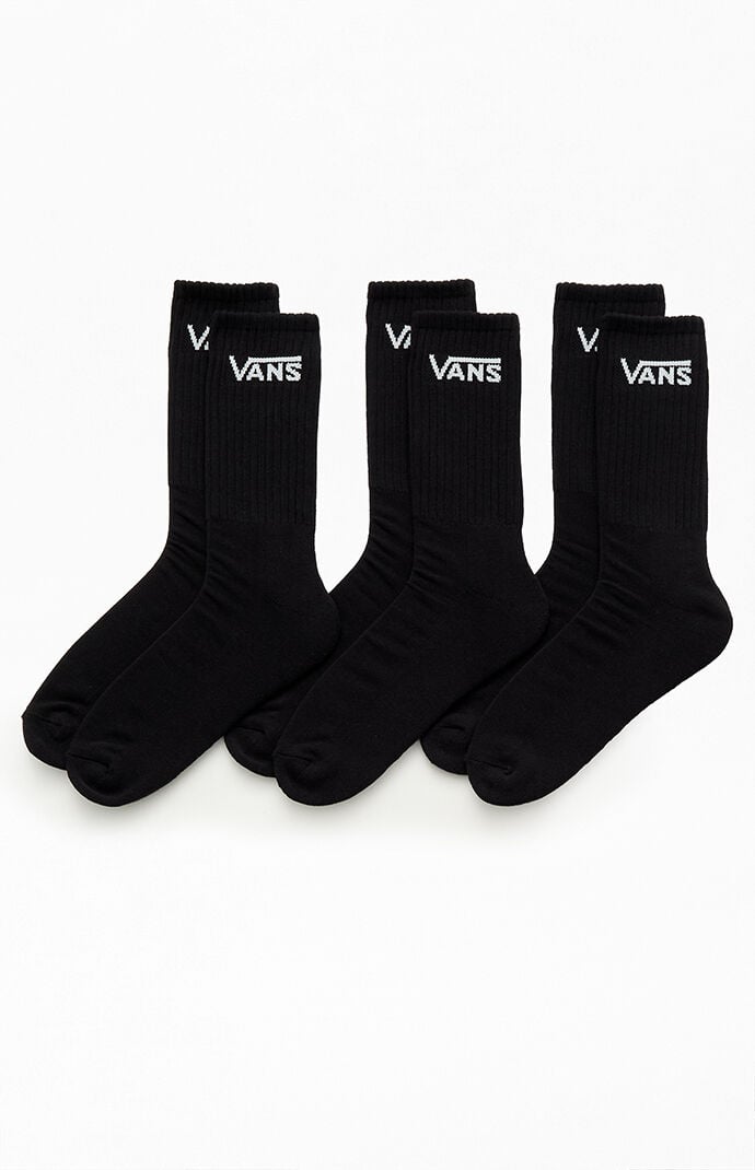 Vans 3-Pack Black Classic Crew Socks