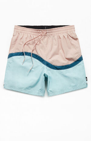 Wavy Primary Elastic 17" Swim Trunks image number 1