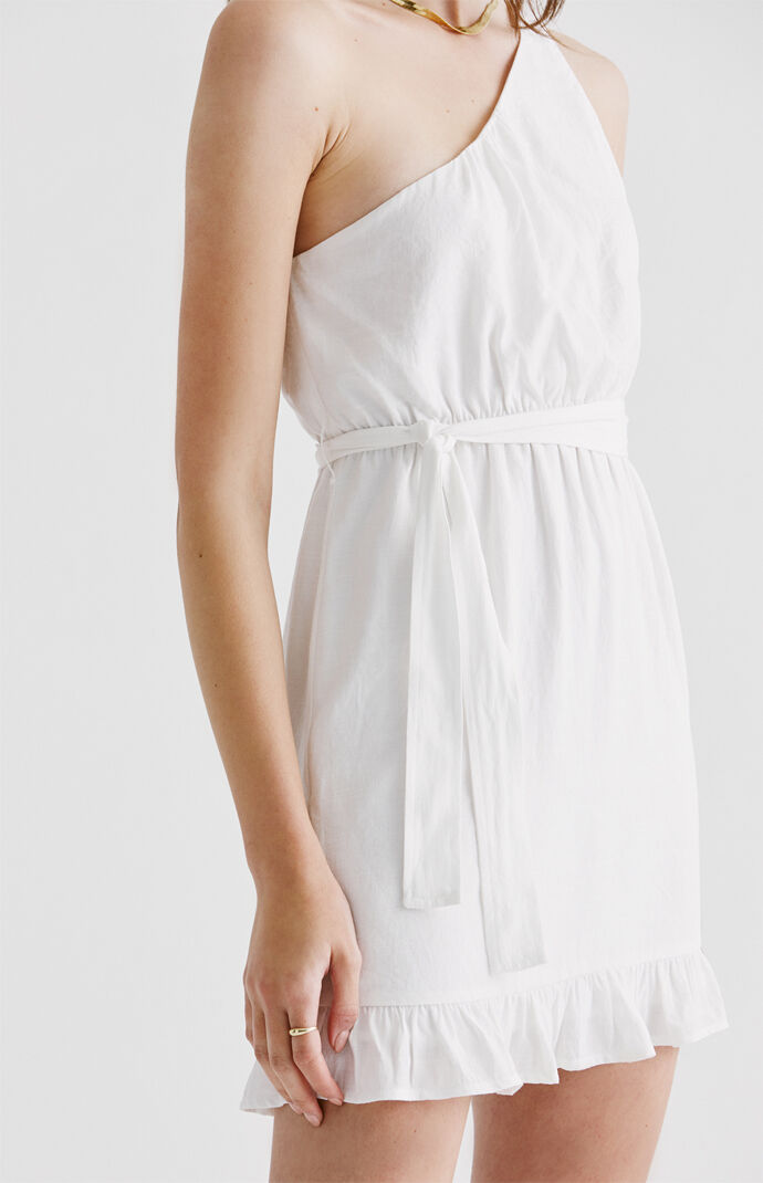 One Shoulder Ruffle Mini Dress