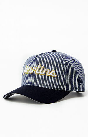 x PS Reserve Miami Marlins Striped Denim 9FORTY Hat image number 4