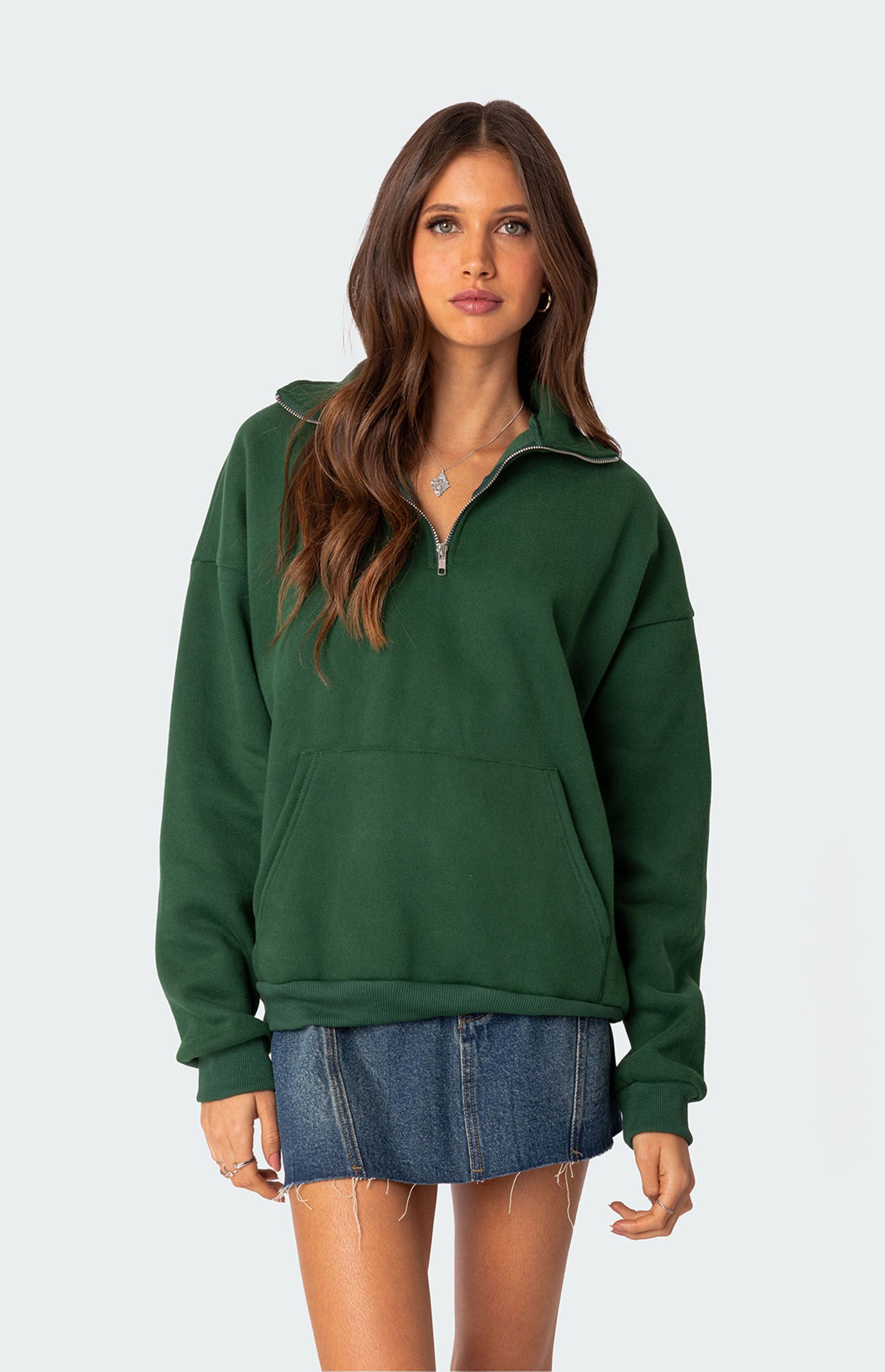 Edikted Oversized Quarter Zip Sweatshirt PacSun
