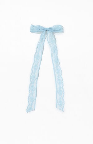 Light Blue Lace Bow Barrette image number 1