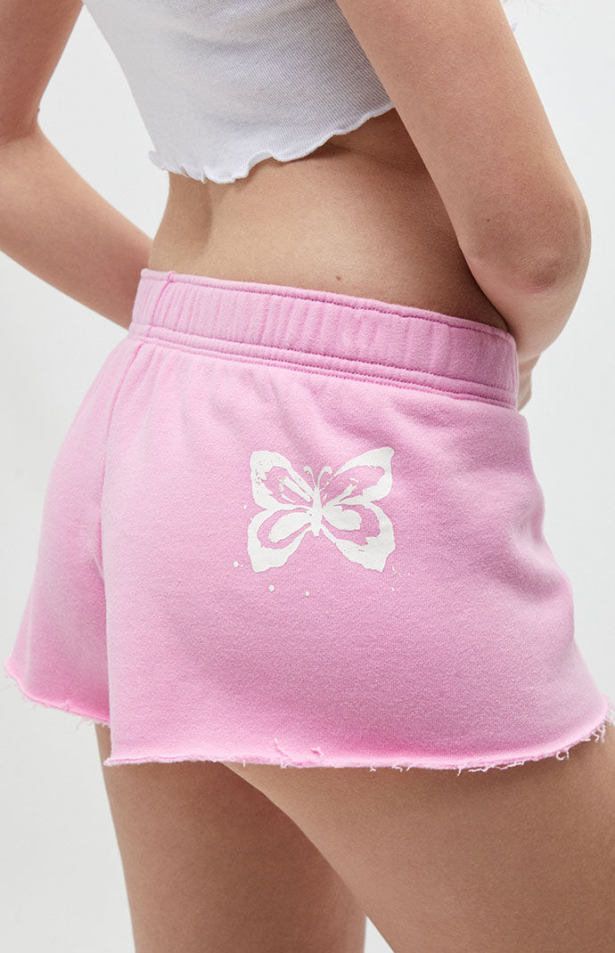 Pink velvet shorts pacsun online