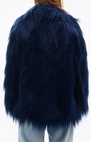 Breckenridge Blue Faux Fur Coat image number 3