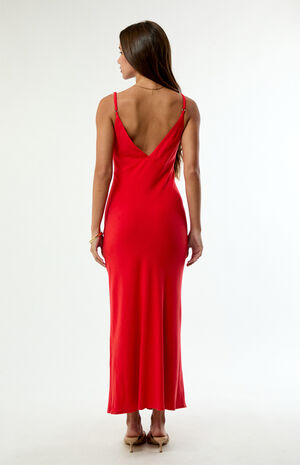 Sunny Days Linen Bias Midi Dress image number 4